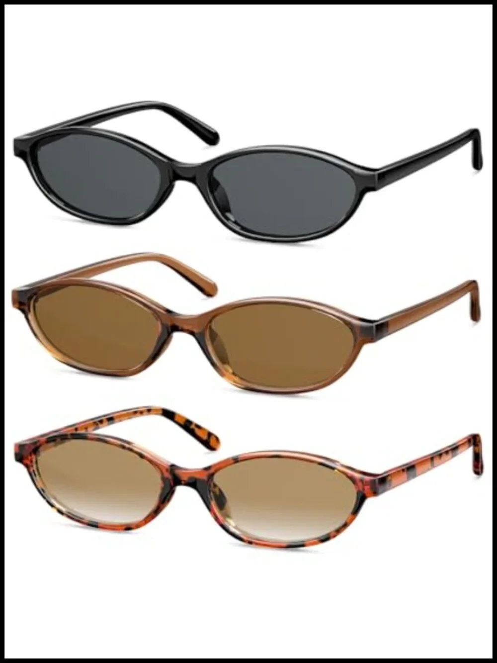 Retro Cat Eye Sunglasses UV400 Protection 3 Pack